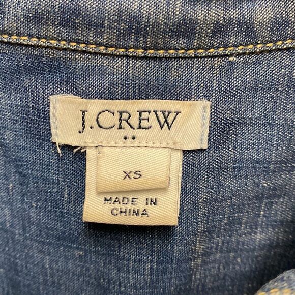 J. Crew Factory Chambray Popover Top XS - Picture 2 of 6